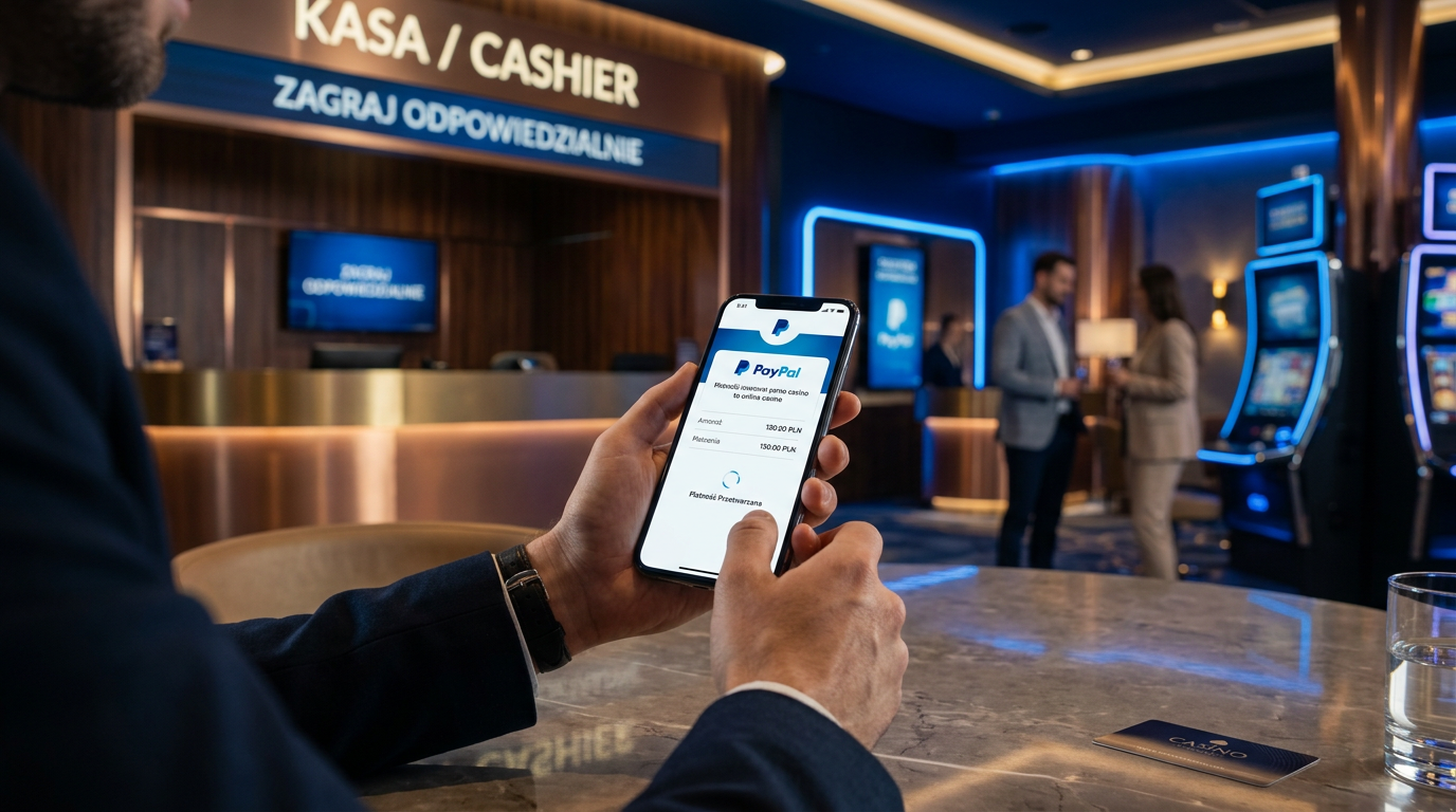 Modern PayPal casino payment illustration